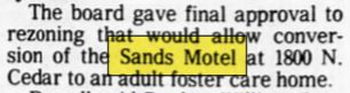 Sands Motel - Nov 1983 Article